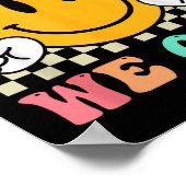 学校の最終日のスマイル先生サマーブルーウィーウ ポスター (角)