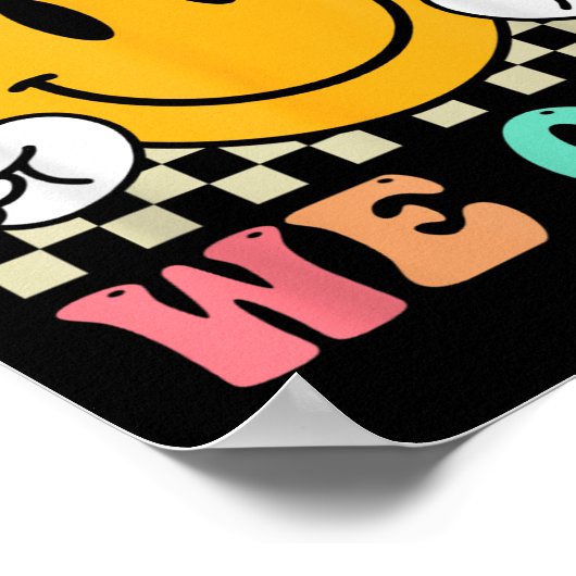 学校の最終日のスマイル先生サマーブルーウィーウ ポスター (角)