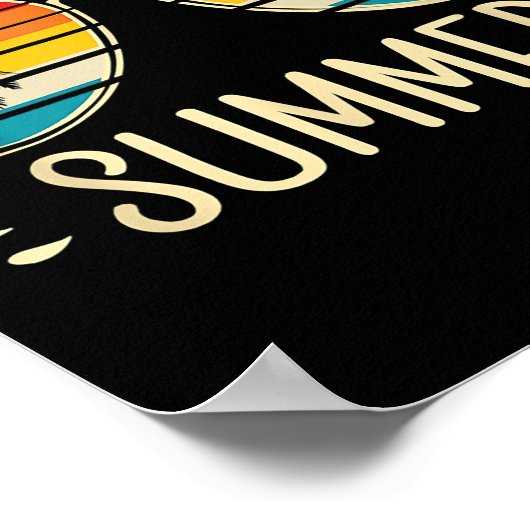 学校の最終日の夏のレトロに出る学校 ポスター (角)