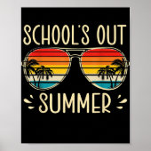 学校の最終日の夏のレトロに出る学校 ポスター (正面)