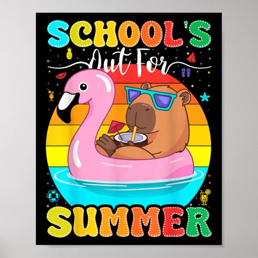 学校の最終日の夏の先生 ポスター (正面)