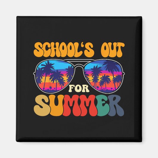 学校の最終日の夏の先生 マグネット (正面)