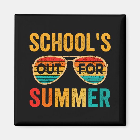 学校の最終日の夏の先生 マグネット (正面)