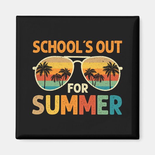 学校の最終日の夏の先生 マグネット (正面)