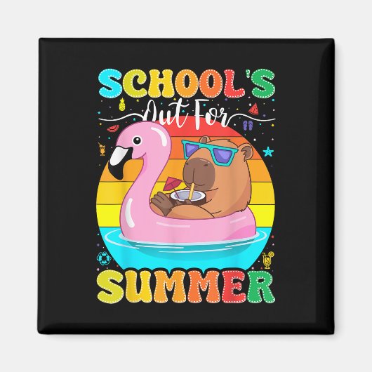 学校の最終日の夏の先生 マグネット (正面)