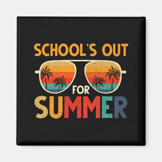 学校の最終日の夏の先生 マグネット (正面)