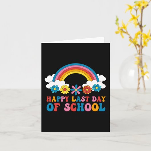 学校の最終日の子ども先生の学生卒業 カード (黄色い花)