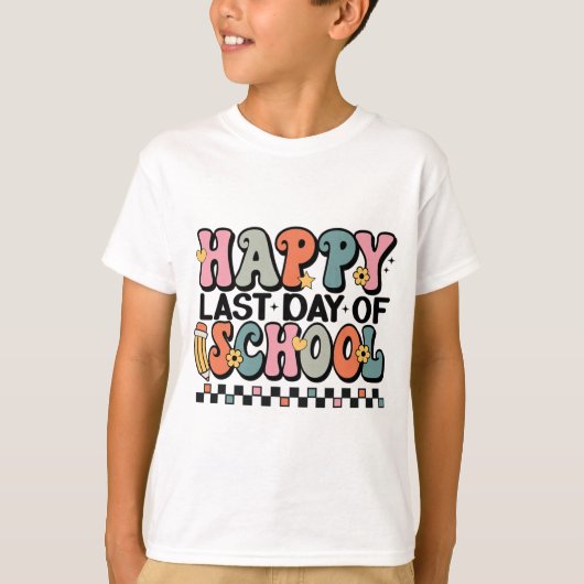 学校の最終日の子ども先生の学生卒業 Tシャツ (正面)