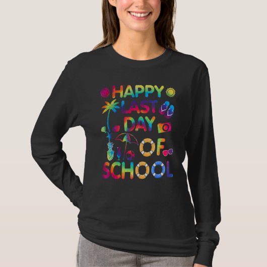 学校の最終日の学生先生非勤務時間D Tシャツ (正面)
