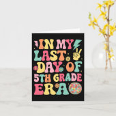 学校の最終日の5年生の私の最後の日 カード (黄色い花)