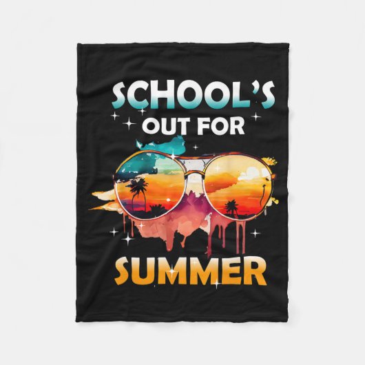 学校の最終日は夏先生女子棒学校 フリースブランケット (正面)