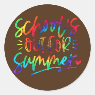 学校の最終日を夏先生 ラウンドシール