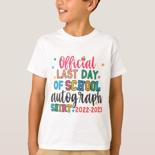 学校の最終日オートグラフ先生学生子供 Tシャツ (正面)