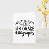 学校の最終日オートグラフ – 5年制卒業 カード (黄色い花)