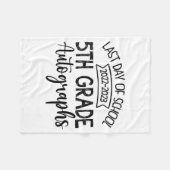 学校の最終日オートグラフ – 5年制卒業 フリースブランケット (正面(横))