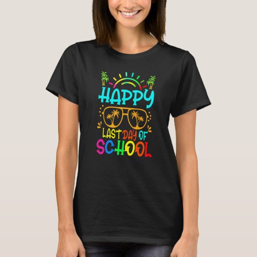 学校の最終日先生夏サングラスビーチ Tシャツ (正面)