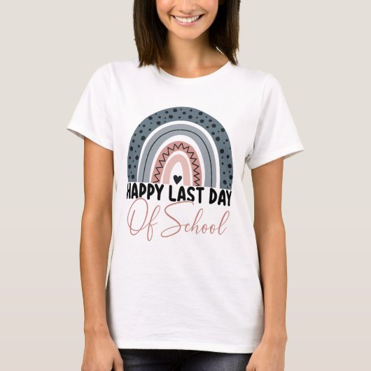 学校の最終日先生学生レインボー卒業生 Tシャツ (正面)