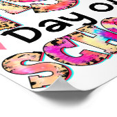 学校の最終日絞り染めレオパード卒業チーム ポスター (角)