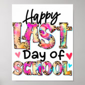 学校の最終日絞り染めレオパード卒業チーム ポスター (正面)