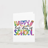 学校の最終日絞り染め卒業先生スタッド カード (正面)