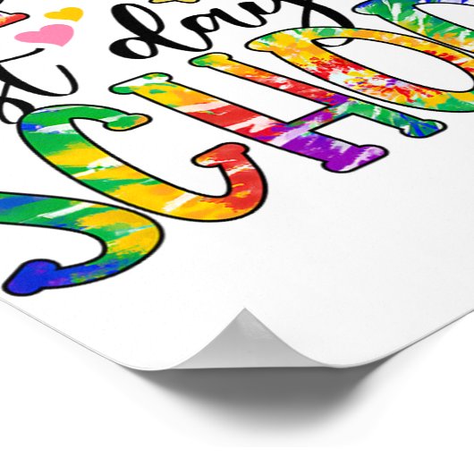 学校の最終日絞り染め卒業先生スタッド ポスター (角)