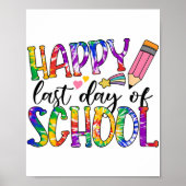 学校の最終日絞り染め卒業先生スタッド ポスター (正面)