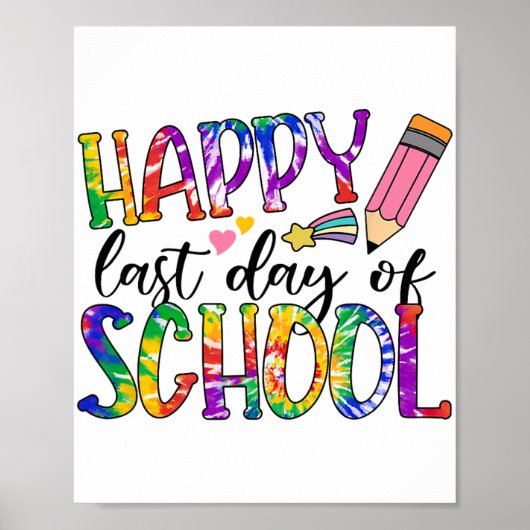 学校の最終日絞り染め卒業先生スタッド ポスター (正面)