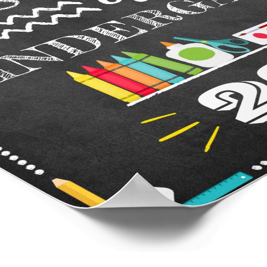 学校の最終日編集可能サイン ポスター (角)