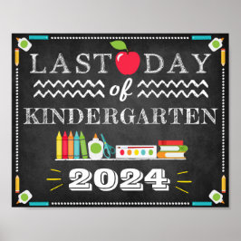 学校の最終日編集可能サイン ポスター
