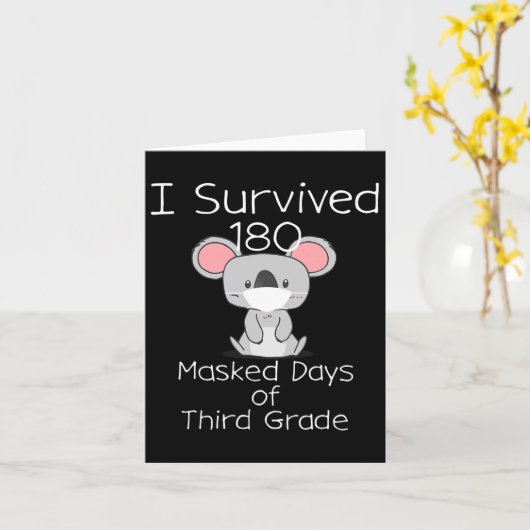 学校の最終日180年3年生の仮面日 カード (黄色い花)