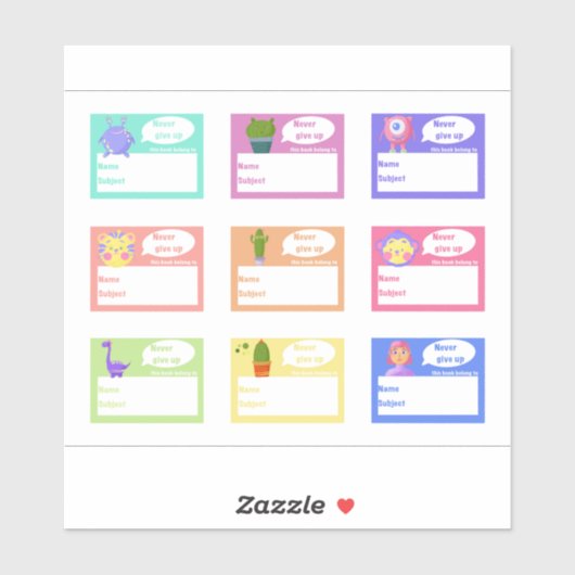 学校の本や子供の趣味のためのモンスター シール (シート)