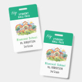 学校の水彩画先生または学生パス バッジ (正面&裏面)