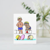 学校の水泳大会 ポストカード (スタンド正面)