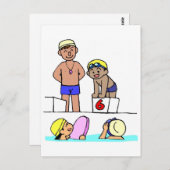 学校の水泳大会 ポストカード (正面/裏面)