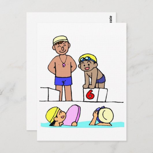 学校の水泳大会 ポストカード (正面/裏面)