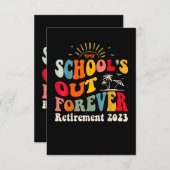 学校の永遠の先生退職したGroovy引退 招待状 (正面/裏面)