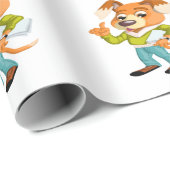 学校の準備をする漫画の犬の学生#2 ラッピングペーパー (ロールコーナー)