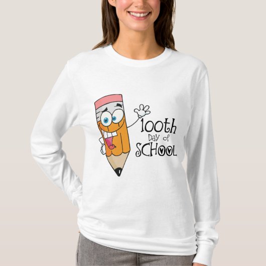 学校の漫画のギフトのかわいい100th日 tシャツ (正面)