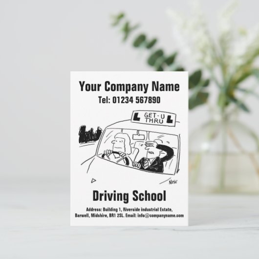 学校の漫画のデザインをパーソナライズする ポストカード (スタンド正面)