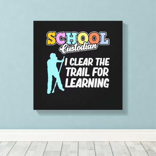 学校の澄ん保管者管理用清掃員グラ キャンバスプリント (インサイチュ (ウッドフロア))