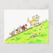 学校の猫たち ポストカード (正面)