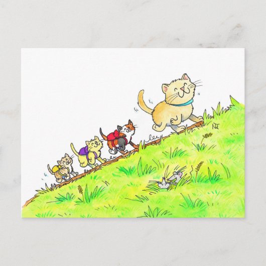 学校の猫たち ポストカード (正面)