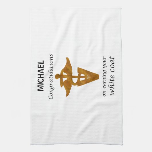 学校の獣医ホワイトコート式 キッチンタオル (縦)