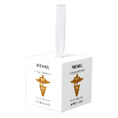 学校の獣医ホワイトコート式 キューブオーナメント (正面アングル)