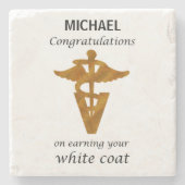 学校の獣医ホワイトコート式 ストーンコースター (正面)