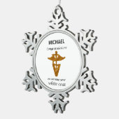 学校の獣医ホワイトコート式 スノーフレークピューターオーナメント (右)