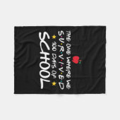 学校の生き延び100日 フリースブランケット (正面(横))