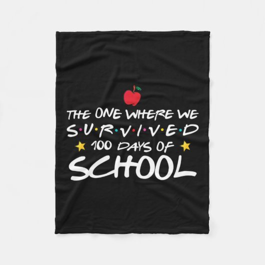 学校の生き延び100日 フリースブランケット (正面)