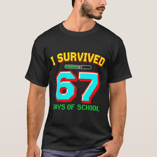 学校の男子に67日間耐えた Six Seven Meme G Tシャツ (正面)