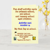 学校の私の最初日 カード (黄色い花)